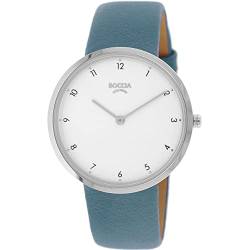 Boccia Damen Analoger Quarz Uhr mit Echtes Leder Armband 3309-07 von Boccia