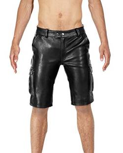 Bockle® BoB Cargo Shorts Leder Shorts Pants Kurze Lederhose, Size: W42/L34 von Bockle