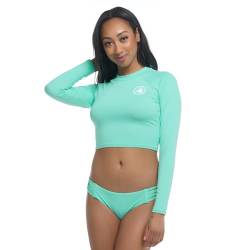 Body Glove Damen Let It Be Long Sleeve Crop Top Rashguard with UPF 50+ Rash-Guard-Shirt, Sea Mist, X-Large von Body Glove