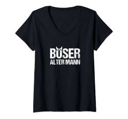 Damen Böser Alter Mann T-Shirt mit V-Ausschnitt von Böser Alter Mann