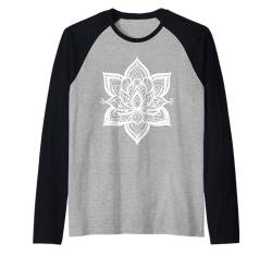 Damen Mandala Vintage Spirituell Zen Casual Urlaub Grafik Raglan von Bohemian Boho Yoga Aesthetic Black White