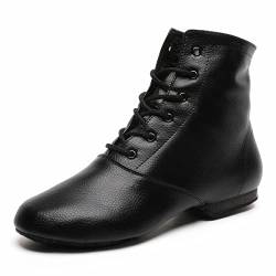 Jazzschuhe zum Schnüren, Tanzstiefel, für Damen, Mädchen, Erwachsene, Schwarz, Schwarz, 11.5 Women/10.5 Men von Bokimd