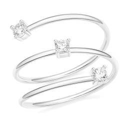 Ring Ringe Damen Bijouterie Herren Damen-Eheringe, Dünn, Stapelbar, Dreilagig, Exquisite Verlobungsringe, 10 Silber von Bokmergne