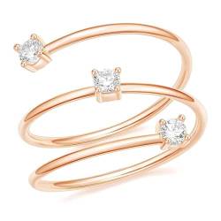 Ring Ringe Damen Bijouterie Herren Damen-Eheringe, Dünn, Stapelbar, Dreilagig, Exquisite Verlobungsringe, 6 Roségold von Bokmergne