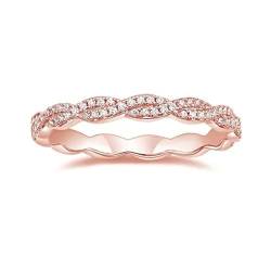 Ring Ringe Damen Bijouterie Herren Verlobungsring, Gedrehtes Band, Eternity-Ehering Für Damen, 6 Roségold von Bokmergne