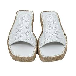 Bonateks Damen DERBTRLK100006 Wedge Sandal, White, 36 EU von Bonateks