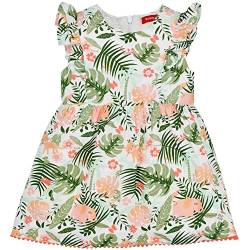 Bondi Baby Mädchen Kleid Jungle 86605 - Weiß/Apricot/Grün | Sommerkleid Gr. 74 von Bondi