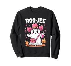 Boo Jee gruseliges süßes Kuh-Geist rosa Halloween-Kürbis-Kostüm Sweatshirt von Boo Jee Spooky Cow Ghost Pink Halloween Pumpkin