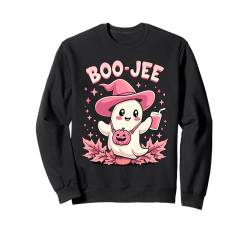 Boo Jee gruseliges süßes Kuh-Geist rosa Halloween-Kürbis-Kostüm Sweatshirt von Boo Jee Spooky Cow Ghost Pink Halloween Pumpkin