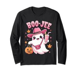 Cute Boo Jee Ghost Halloween Kürbis Rosa Kuh Geist Gruselig Langarmshirt von Boo Jee Spooky Cow Ghost Pink Halloween Pumpkin