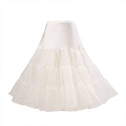 Boolavard® 50er Jahre Petticoat Vintage Retro Reifrock Petticoat Unterrock für Wedding bridal Petticoat Rockabilly Kleid in mehreren Farben (XS-M, Elfenbein) von Boolavard