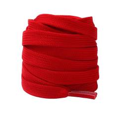 Boolavard 2 Paar Hochwertige Flache Schnürsenkel für Sneakers, Schnürsenkel für Sneakers, Sportliche Schnürsenkel, 8 mm Breit (Rot, 100cm) von Boolavard