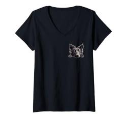 Damen Border Collie T-Shirts für Männer Frauen Border Collie Hundebesitzer T-Shirt mit V-Ausschnitt von Border Collie Dog Lovers Owners For Men Tee Shirts