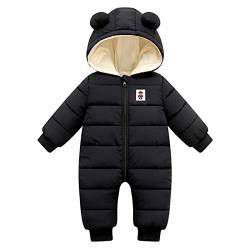 Borlai Neugeborenes Baby Mädchen Jungen Winter Warm Schneeanzug Kapuze Strampler Doppelreißverschluss Overall Mantel Jacke von Borlai