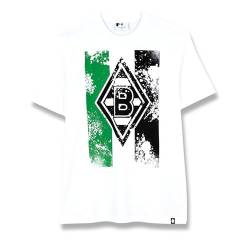 Borussia Mönchengladbach T-Shirt 'Flagge' | Offizieller Fanartikel Fohlenshop | weißes T-Shirt für Herren 100% Baumwolle (DE/NL/SE/PL, Alphanumerisch, S, Regular, Regular, Weiß) von Borussia Mönchengladbach