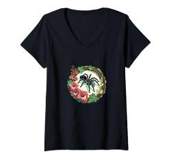 Damen Vogelspinne Illustration Retro Vogelspinnen Kunst T-Shirt mit V-Ausschnitt von Boss Bubb