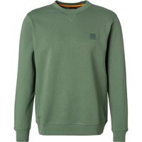 BOSS Orange Herren Sweatshirt grün Baumwolle unifarben von Boss Orange