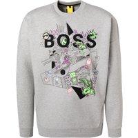 BOSS Herren Pullover grau Logo und Motiv von Boss