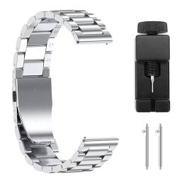 Bottone Edelstahl-Armband, kompatibel mit Smartwatch-Armbändern, 22 mm, für Herren und Damen, Metall-Ersatzarmband von Bottone