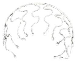 Bottone Kristall-Braut-Stirnband für Hochzeit, Medusa, Haarreif, Schlange, Strass, Schlangen-Stirnband, Schlangen-Kopfkette, MedusaCrown Kopfschmuck von Bottone