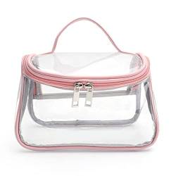 Bottone Strapazierfähige, transparente Kosmetiktasche, wasserdicht, transparent, Reise-Make-up-Kulturbeutel, Organizer, tragbare Make-up-Tasche, Unisex, rose von Bottone