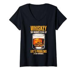 Damen Whiskey Die Antwort auf alle Probleme des Lebens Bourbon T-Shirt mit V-Ausschnitt von Bourbon & Whiskey Lover