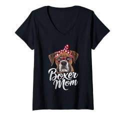 Damen Boxer Mom Pet Dogs Boxer T-Shirt mit V-Ausschnitt von Boxers Boxer Dog Lover Gifts