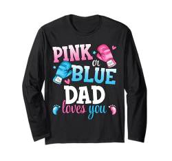 Party „Papa liebt dich“ beim Boxen, zur Gender-Enthüllung, Rosa oder Blau Langarmshirt von Boxing Pink Or Blue Loves Funny Baby Gender Reveal