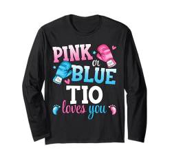 Pink oder Blau Tio Loves You Boxing Gender Reveal Party Langarmshirt von Boxing Pink Or Blue Loves Funny Baby Gender Reveal