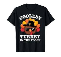 Der coolste Truthahn in der Herde für Kinder, Kleinkinder, Jungen, Thanksgiving T-Shirt von Boys Thanksgiving Tees For Toddler Kids Gifts