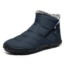 Barfußschuhe Herren Damen Winterstiefel Winterschuhe Schneestiefel Warm Gefüttert Wanderschuhe Rutschfest Wanderstiefel Stiefel Trekkingschuhe Blau EU42 von Bravover