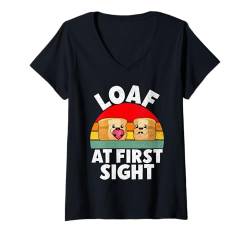 Damen Brot auf den ersten Blick Brotbacken T-Shirt mit V-Ausschnitt von Bread Baking Gifts