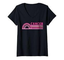 Damen Brustkrebs-Bewusstseins-Krieger rosa Schleife Brustkrebs T-Shirt mit V-Ausschnitt von Breast Cancer Awareness Month Women Gifts