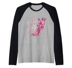 Tragen Sie im Oktober einen rosa Brustkrebsbewusstsein High Heel Raglan von Breast Cancer Awareness Pink Ribbon Warrior