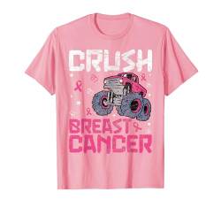 Crush Brustkrebsbewusstsein Monster Truck Kinder Jungen Mädchen T-Shirt von Breast Cancer Awareness Shirts Kids Toddler Boys