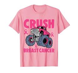 Crush Brustkrebsbewusstsein Monster Truck Kinder Jungen Mädchen T-Shirt von Breast Cancer Awareness Shirts Kids Toddler Boys