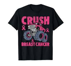 Crush Brustkrebsbewusstsein Monster Truck Kinder Jungen Mädchen T-Shirt von Breast Cancer Awareness Shirts Kids Toddler Boys