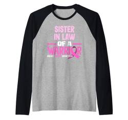 Schwägerin einer Kriegerin, Bewusstsein für Brustkrebs Raglan von Breast Cancer Awareness Supporter Apparel & Gifts