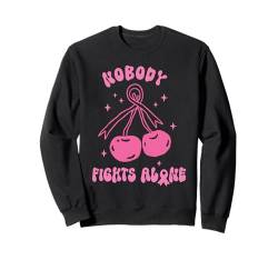 Nobody Fights Alone Pink Ribbon Brustkrebs-Bewusstsein Sweatshirt von Breast Cancer Warrior Fighter Survivor Gifts Women