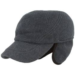 Breiter Winter Baseball Cap, Schirmmütze mit Teflon® Membran, ausklappbarer Ohrenschutz, Wolle Jeansblue 61 von Breiter