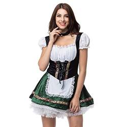 Briskorry Dirndl für Damen Oktoberfest - Traditionelles Kleid für Damen - Blau - für Oktoberfest, Halloween, besondere Anlässe, Oktoberfest - Dirndlkostüm für Damen, Grün, XXXXL, grün, XXXXL von Briskorry