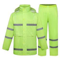 Briskorry Regenanzug Herren Fahrrad Wasserdicht Atmungsaktiv Regenjacke Reflektierender Regenmantel Outdoorjacke Fahrradregenjacke Regenkombi Packbare Regenjacke+Regenhose für Fischen Wandern Camping von Briskorry