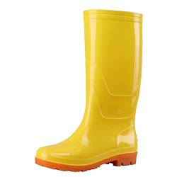 Gummistiefel Damen Halbhoch Einfarbiges Regenstiefel Klassische Gummistiefel Anti-Rutsch Regenschuhe Rutschfeste Chelsea Boots Wasserdicht Regenstiefeletten Bequem Gartenstiefel Stiefel Fahrrad von Briskorry