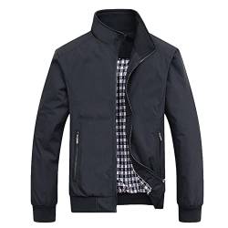 Sommerjacke Herren: Einfarbig Leichte Jacke,Winddichte Übergangsjacke,Zip Up Herrenjacke Mit Reißverschlussttasche,Leichte Männer Freizeitjacke,Lässige Windbreaker,Einfach Windjacke Blouson Jacke von Briskorry