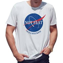 NASA not Flat we Checked Herren Weißes T-Shirt Size XL von BroiderStudio