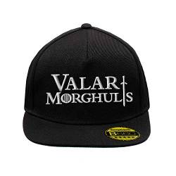 Valar Morghulis Game of Thrones White Schwarz Hut Flacher Gipfel Verstellbar Snapback Unisex Original Bestickte Urban Logo Mütze von BroiderStudio