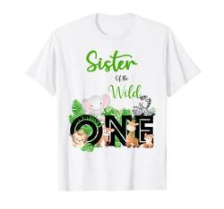 Sister of The Wild One | Zoo's Happy Birthday Dschungeltier T-Shirt von Brother of The Wild One Zoo Birthday Safari Jungle