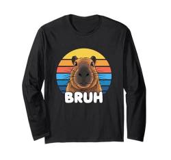 Retro Capybara Bruh Lustiger Spruch Meme Langarmshirt von Bruh Animals Boys Girls Men Women Tees and Gifts