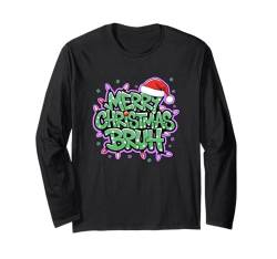 Bruh Christmas, Teens, Kinder, Jungen, Weihnachten, Frohe Weihnachten, Weihnachtsmann Langarmshirt von Bruh Funny Christmas Teens Boys Men