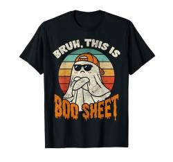 Bruh This Is Boo Sheet Cute Ghost Lustiges Halloween-Blatt für Herren T-Shirt von Bruh Ghost Halloween Trick Or Treat Candy Kids Tee